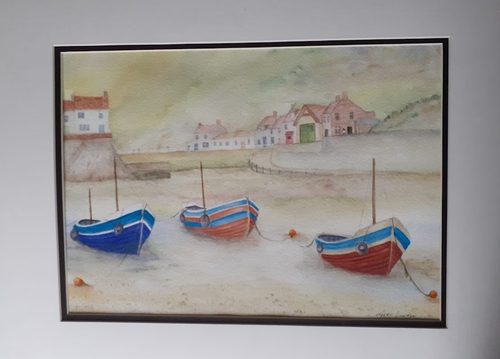 Terry, Sandsend bay, watercolour.